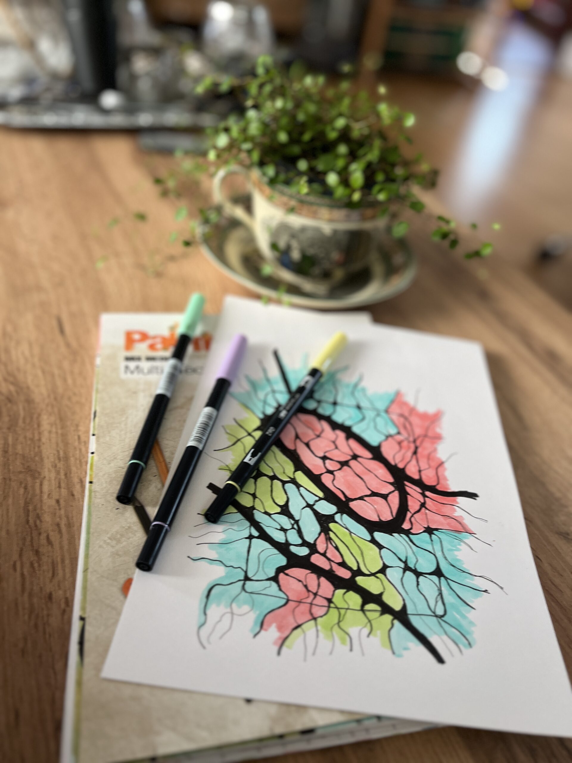 Kreativ mindfulness, neurografiske linjer, tusser